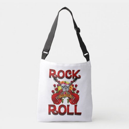 Rock Roll For Ever Skulls Crossbody Bag