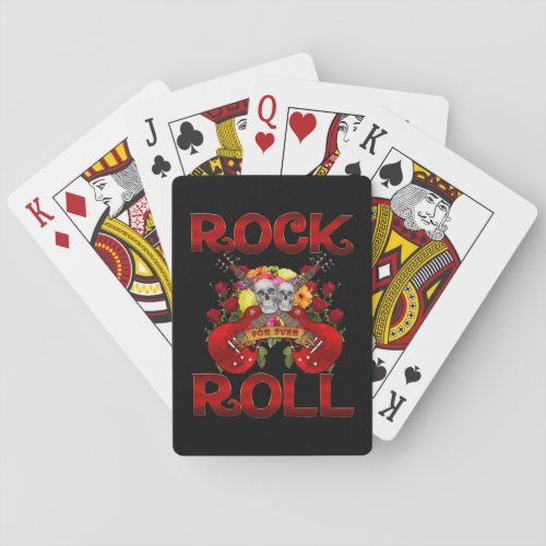 Rock Roll For Ever Skulls Playing Cards