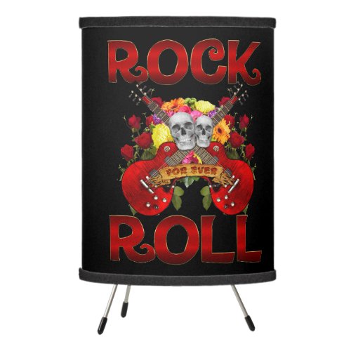 Rock Roll For Ever Skulls Tripod Lamp