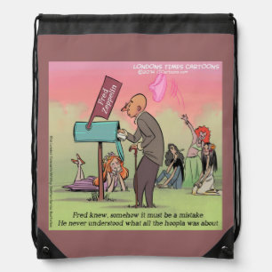 Rock & Roll Fred Funny Drawstring Backpack