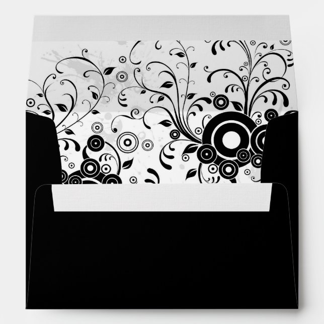 Rock & Roll Grungy Heart Music Themed Wedding Envelope (Back (Bottom))
