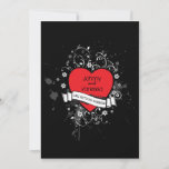 Rock &amp; Roll Grungy Heart Music Themed Wedding Invitation