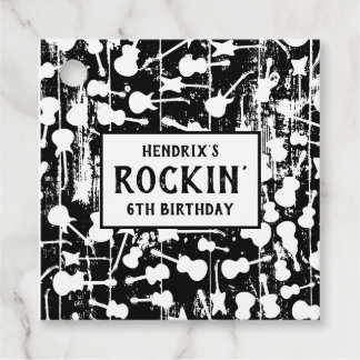 Rock & Roll Guitar Birthday Party Favor Tags