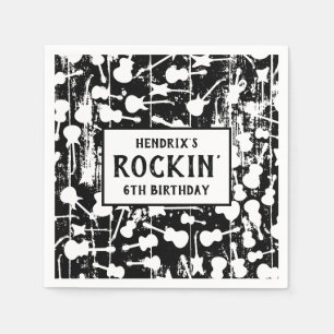 Rock & Roll Guitar Birthday Party Napkins