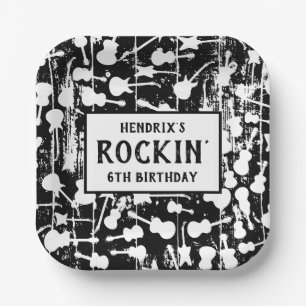 Rock & Roll Guitar Birthday Party Paper Plates