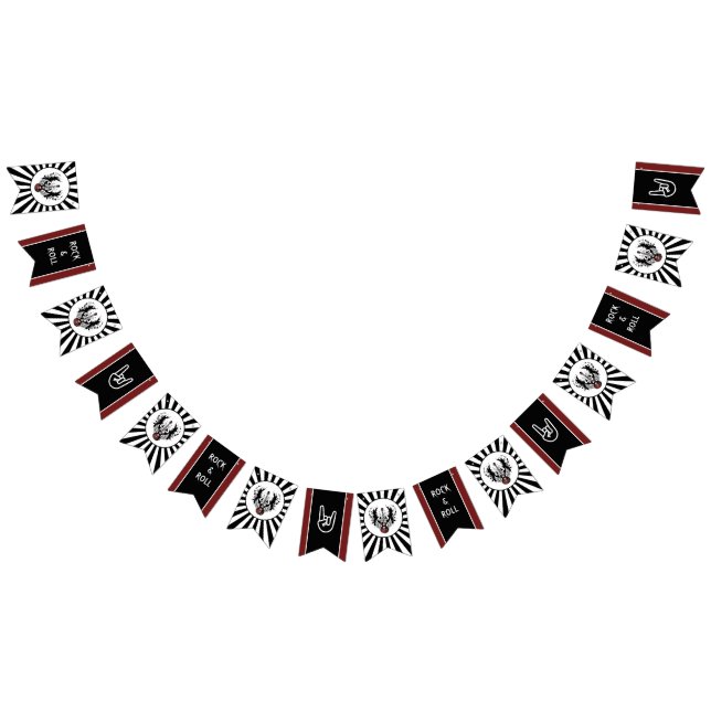 Rock & Roll Guitar Rocker Metal Musician Party Bunting Flags (All)