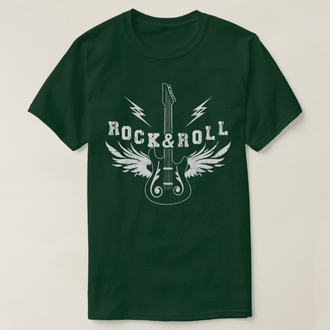 Rock  Roll Guitar Wings Music For Guitarist Electr T-Shirt (Design Front)