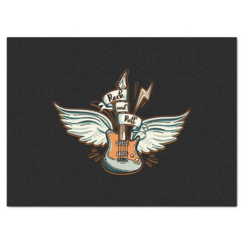 Rock  Roll Guitar Wings Music Tissue Paper