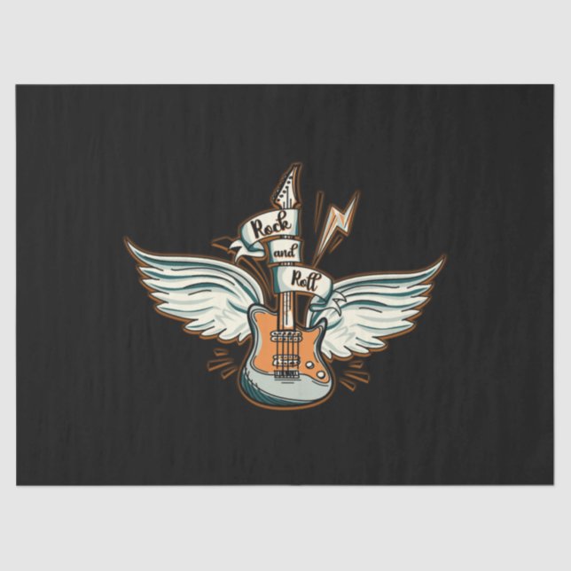 Rock & Roll Guitar Wings Music Tissue Paper (Front)
