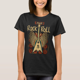 Rock & Roll Guitar Wings Rock Music Vintage Rocker T-Shirt