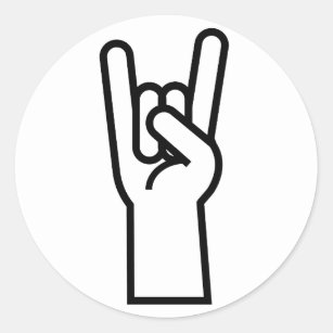 Stempel « MANO CORNUTA » Adressenstempel Motiv Name Rocker Hand Heavy Metal Rock 