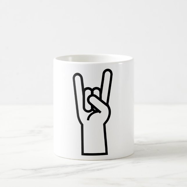 Rock & Roll Hand Symbol Coffee Mug (Center)