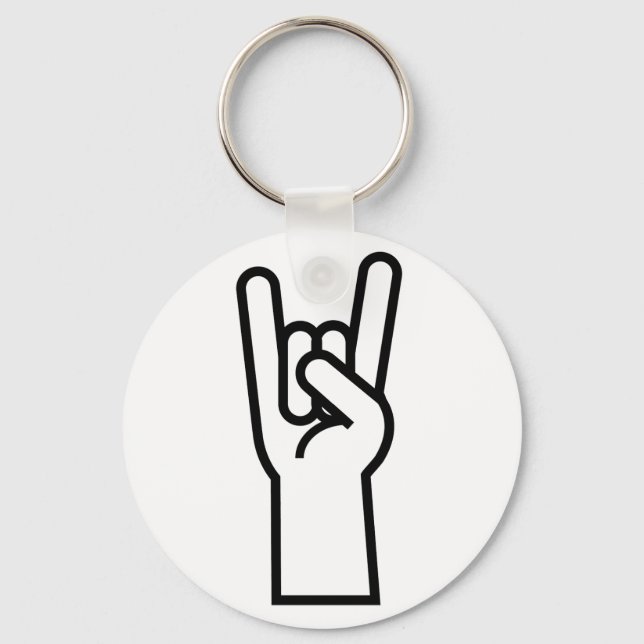 Rock & Roll Hand Symbol Keychain (Front)