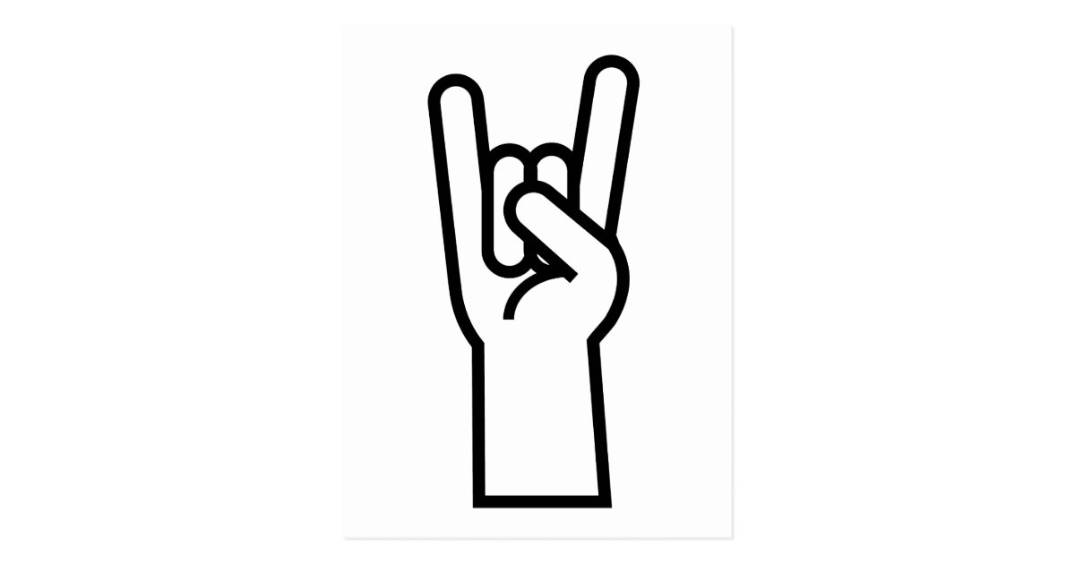 Rock & Roll Hand Symbol Postcard | Zazzle