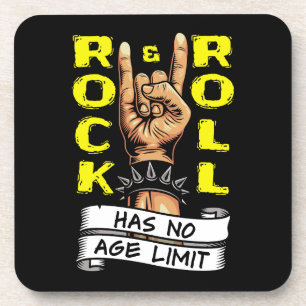 "Rock & Roll Has No Age Limit" Beverage Coaster