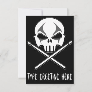 Rock & Roll Invitations Personalized Drummer Cards