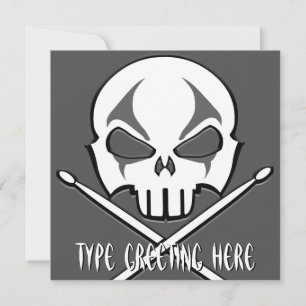 Rock & Roll Invitations Personalized Drummer Cards