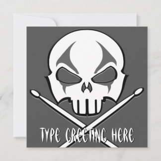 Rock & Roll Invitations Personalized Drummer Cards