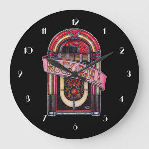 Rock & Roll Juke Box Retro Wall Clock