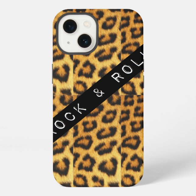 Rock & Roll Leopard Print Cell Phone Case (Back)