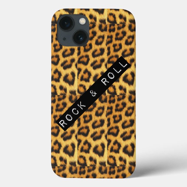 Rock & Roll Leopard Print Cell Phone Case (Back)