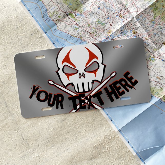 Rock & Roll License Custom Drummer License Plate (In Situ)