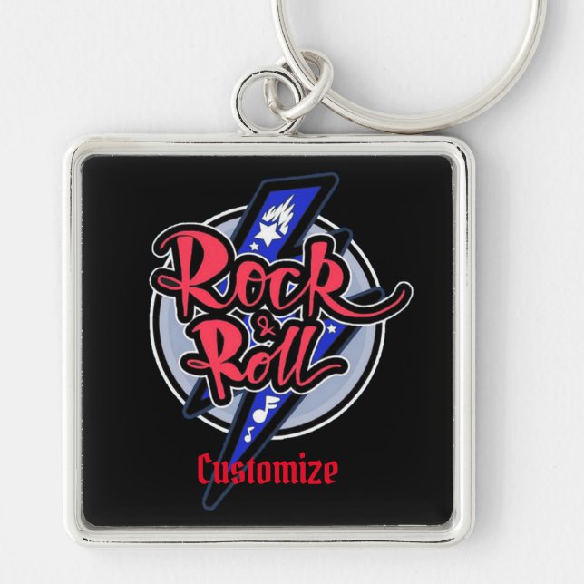 Rock & Roll Lightning Keychain (Front)