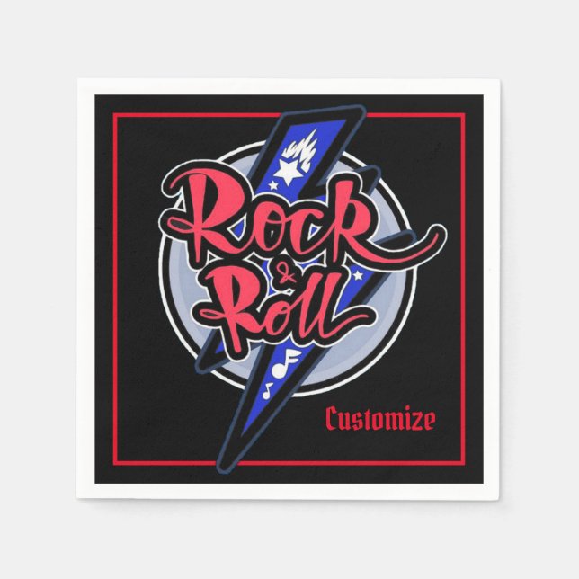 Rock & Roll Lightning Napkins (Front)