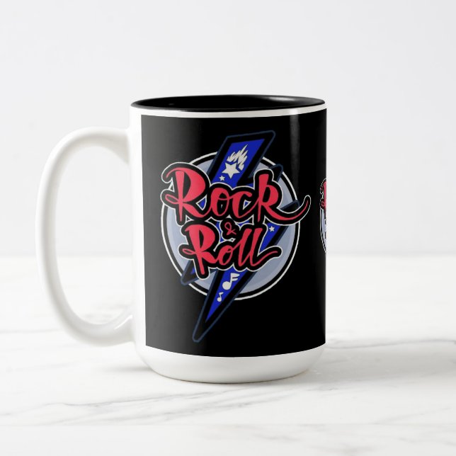 Rock & Roll Lightning Two-Tone Coffee Mug (Left)