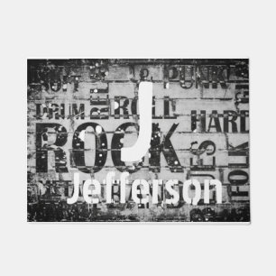 Rock & Roll Monogram Doormat