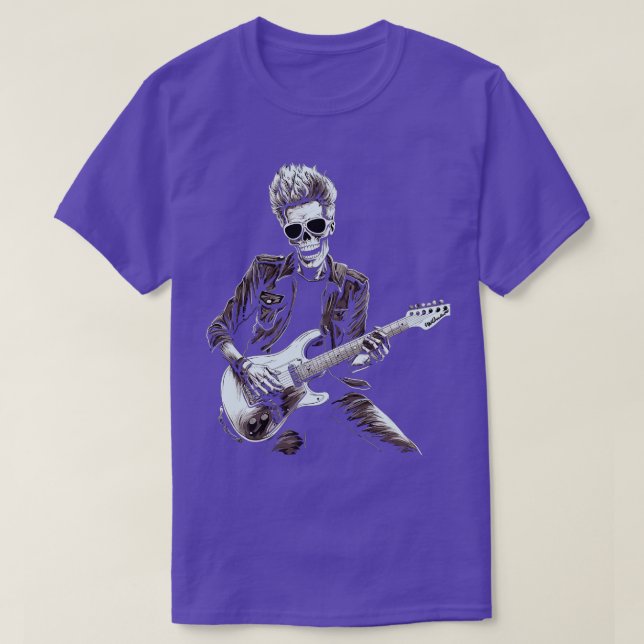Rock Roll Music Concert Festiwal Skeleton Hallowee T-Shirt (Design Front)