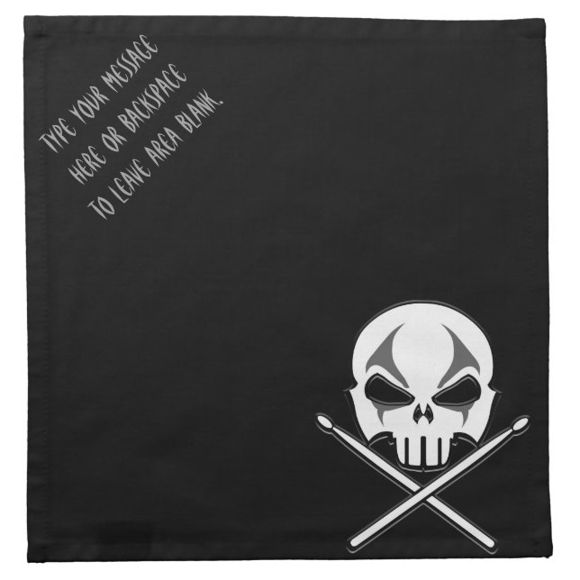 Rock & Roll Napkins Custom Metal Drummer Napkins (Front)