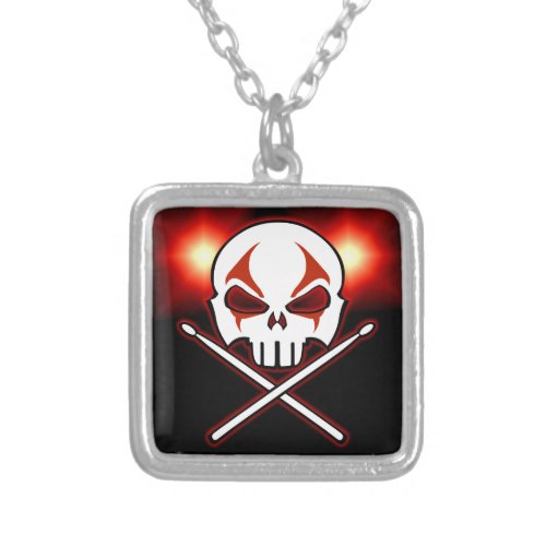 Rock  Roll Necklace Cool Heavy Metal Drummer Gift