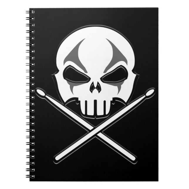 Rock & Roll Notebook Metal Drummer Journal Book (Front)