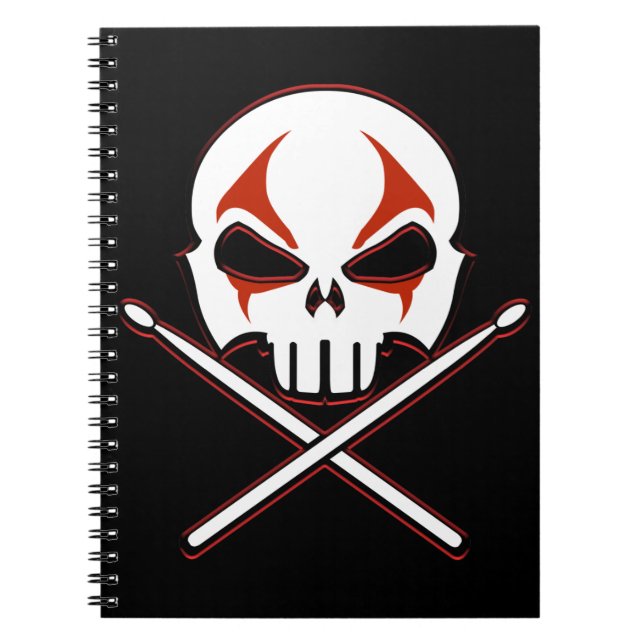 Rock & Roll Notebook Metal Drummer Journal Book (Front)
