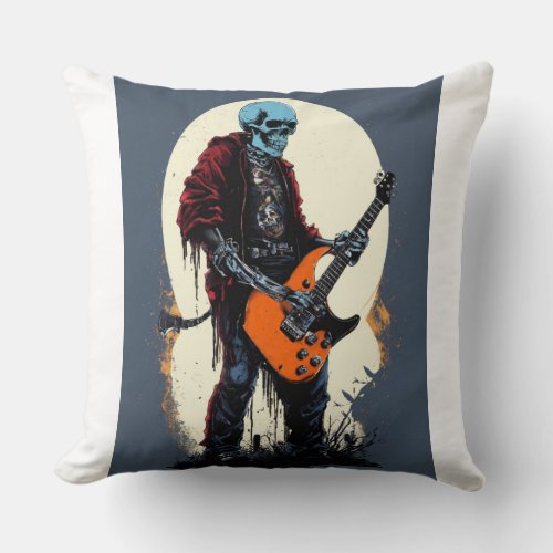 Rock  Roll Pillows  Gritty Skull  Cross Bones D