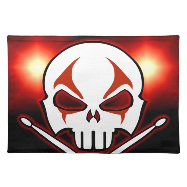 Rock & Roll Place Mats Metal Drummer Decor Gifts (Front)