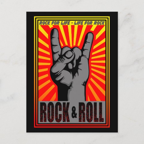 Rock  Roll Postcard