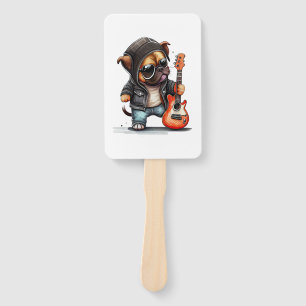 Rock Roll Puppy Dog (Three) Hand Fan