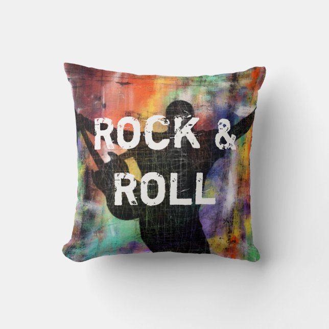 Rock & Roll Revolution Throw Pillow (Front)