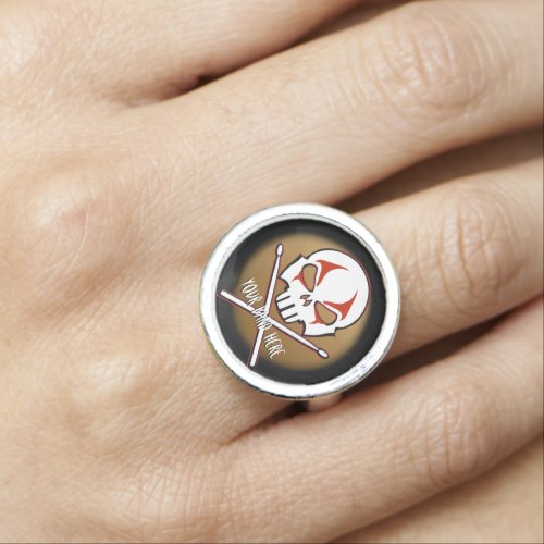 Rock  Roll Ring Heavy Metal Drummer Ring Jewelry