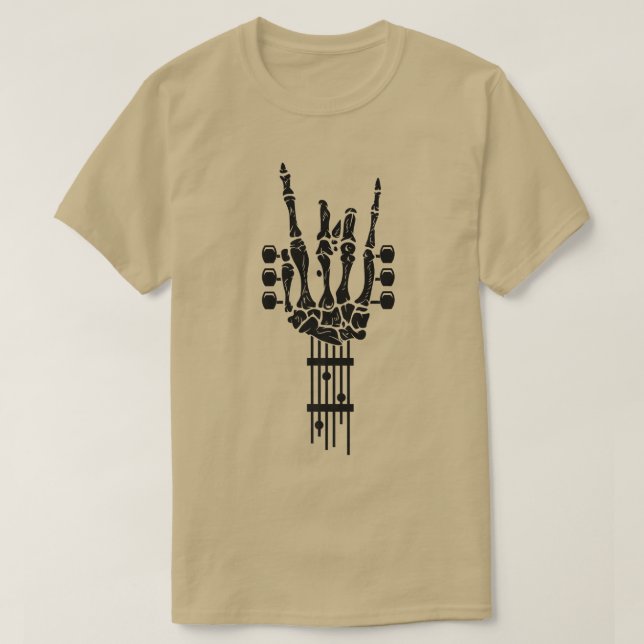 Rock & Roll Skeleton Design Guitar Music Lover  T-Shirt (Design Front)