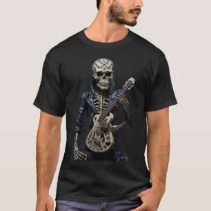 Rock & Roll Skeleton Guitar Music Lover Gift T-Shirt