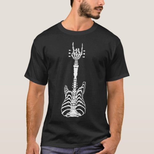 Rock  Roll Skeleton Guitar Music Lover Gift T_Shirt