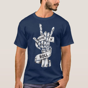 Rock & Roll Skeleton Guitar Music Lover Rockstar  T-Shirt