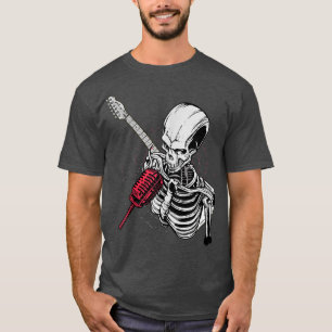 Rock & Roll Skeleton Guitar Player Figurine Music T-Shirt