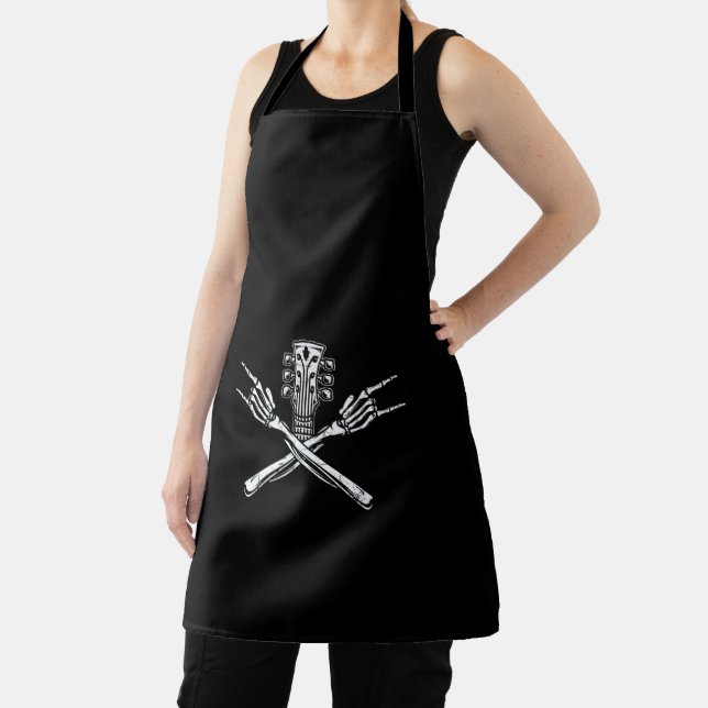 Rock & Roll Skeleton Hand with Guitar Music Apron (Insitu)