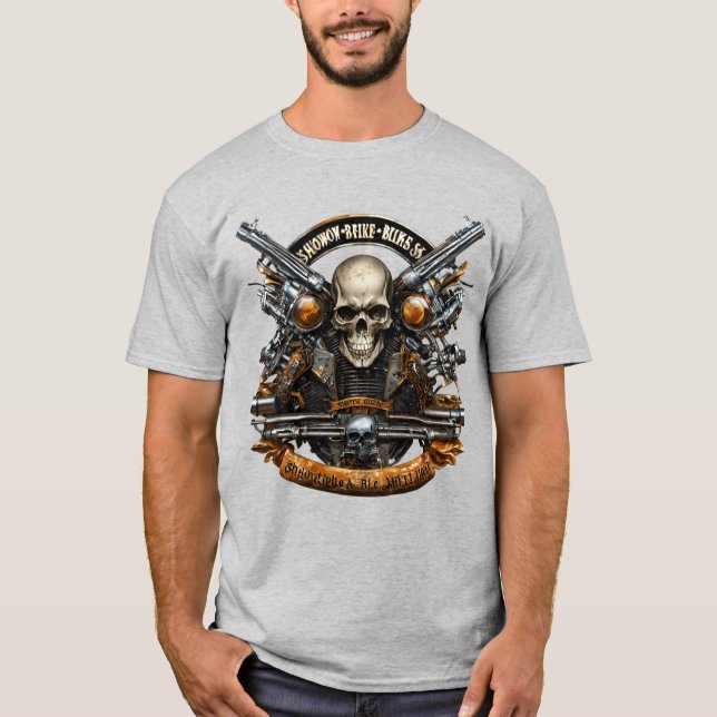 Rock & Roll Skull Mural T-Shirt Designs – Unleash  (Front)