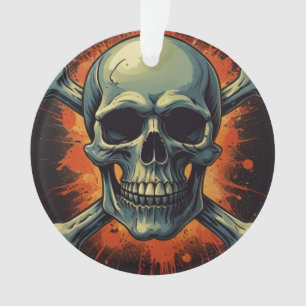Rock & Roll Skull Ornament