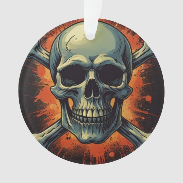 Rock & Roll Skull  Ornament (Front)